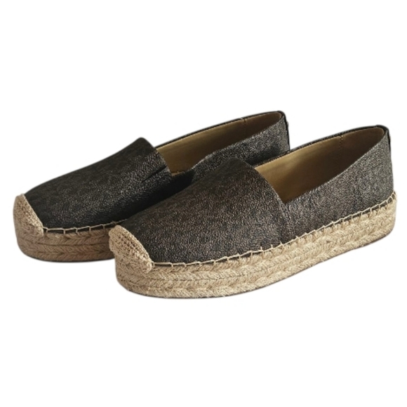 MICHAEL Michael Kors Lynn Espadrille Flats Dark Brown Size 9.5 - Picture 1 of 13